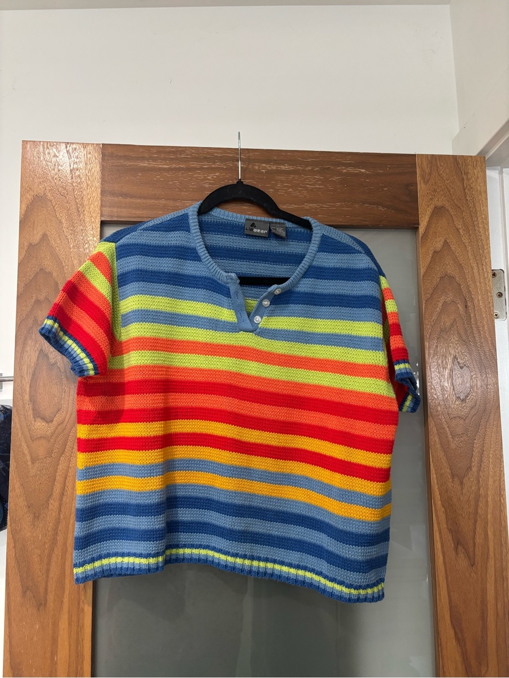 Liz Claiborne Multicolor Striped Knit Short Sleeve Top